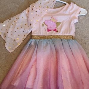 Peppa Pig Dress w/  Cape